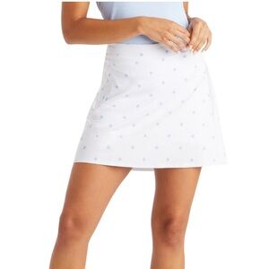 NWT G/FORE White Golf Skirt with Blue Star Details